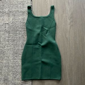 Babaton bodycon dress ribbed green, XS